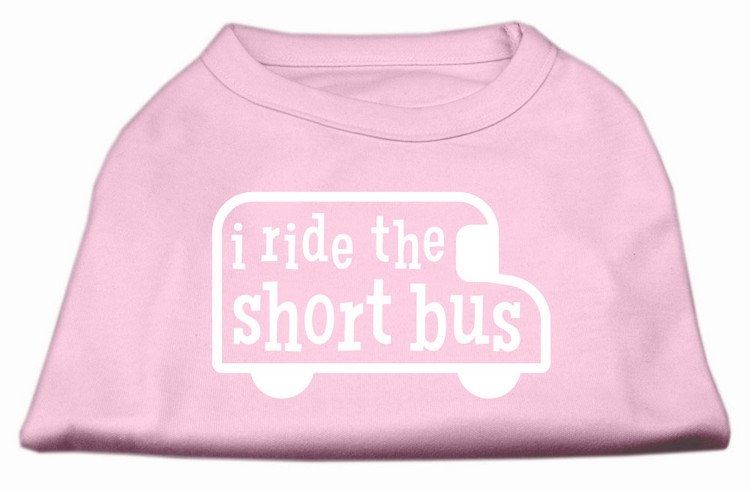 I ride the short bus Screen Print Shirt Light Pink M